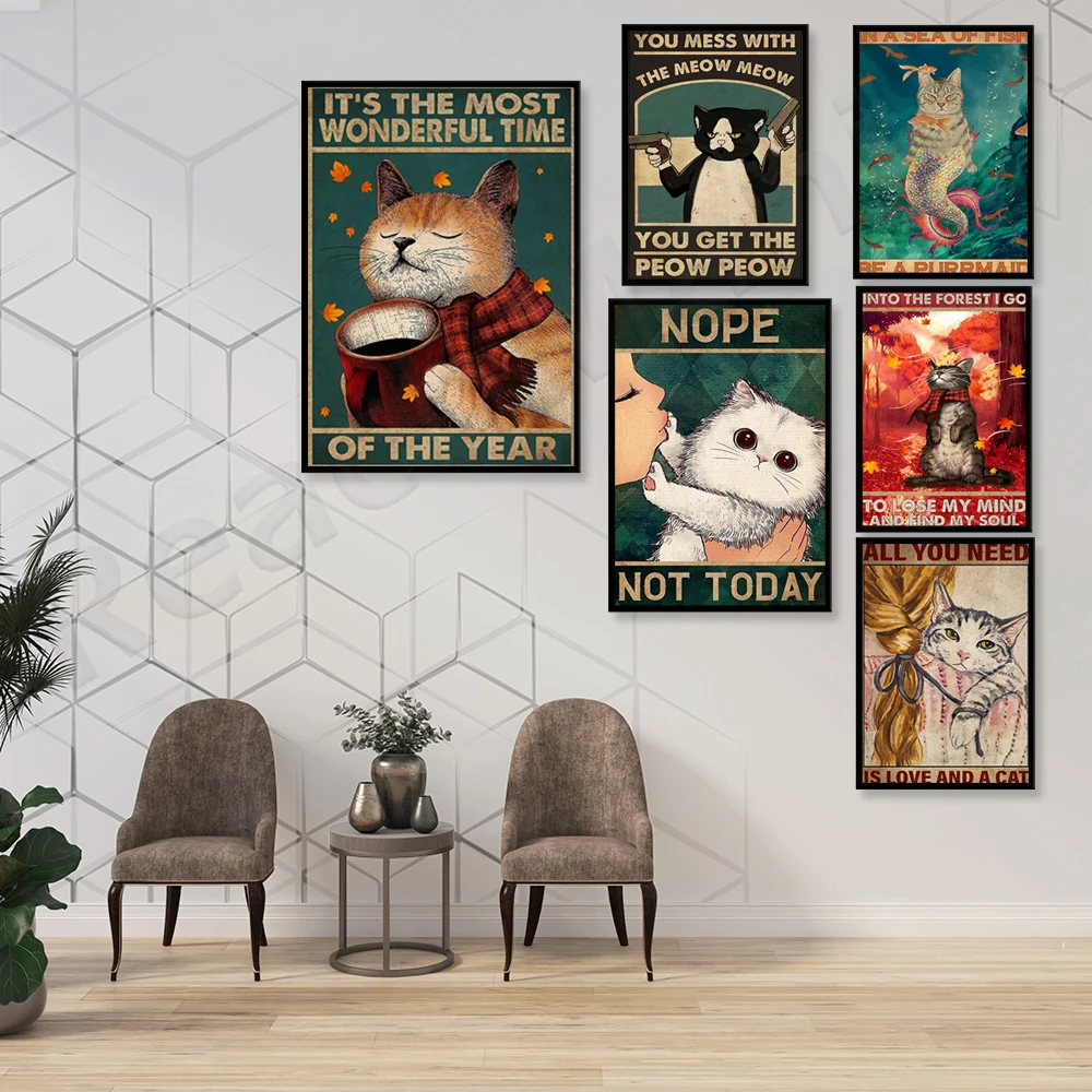 Все что вам нужно-постеры для любви и кошек постеры настенные украшения логотипы