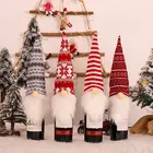 Набор для украшения бутылки вина, с изображением деда мороза, снеговика, рождественской елки