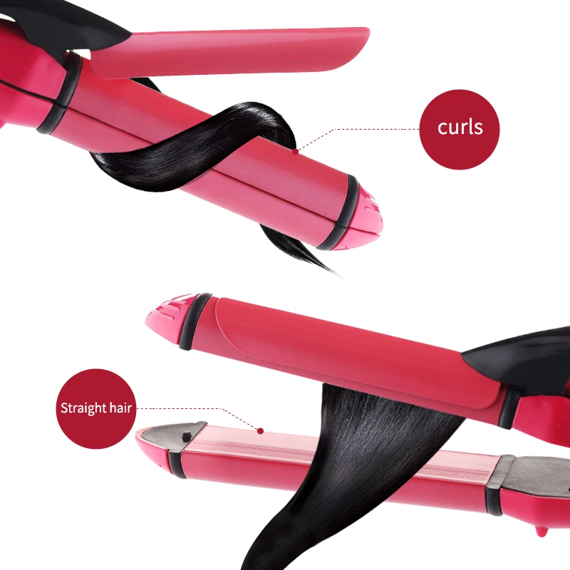 2 в 1 Профессиональные бигуди и выпрямитель для волос электрический утюжок