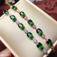 kjjeaxcmy fine jewelry natural diopside 925 sterling silver new women hand bracelet support test classic