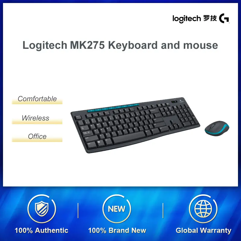 Беспроводная USB клавиатура Logitech MK275 оптическая эргономичная мышь 1000 DPI