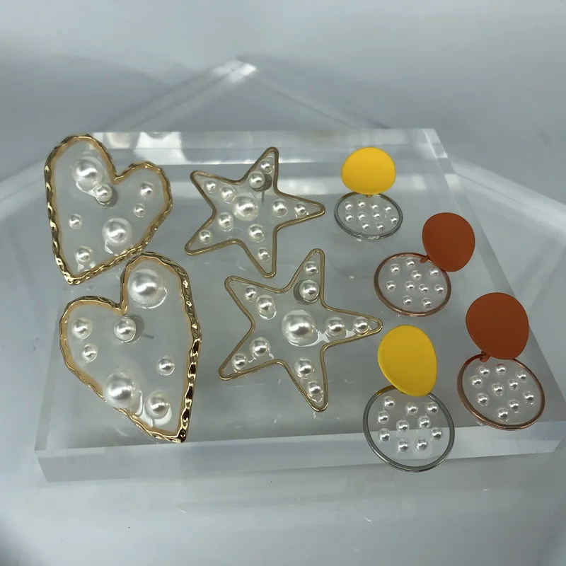 F.J4Z 2019 горячие женские серьги модные элегантные для вечеринок прозрачные сердца