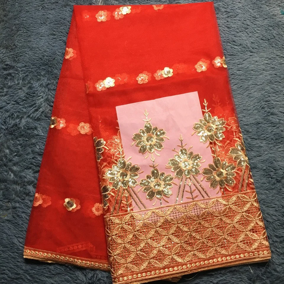 Кружевная ткань желтого цвета Африканское кружево 2021 высококачественное с