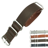 zulu leather watchband nato watch band strap 18mm 20mm 22mm 24mm sliver ring buckle men women high quality watch accessories