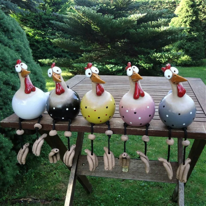 

Funny Chicken Decor Yard Art Resin Rooster Decorative Statues Garden Animals Decor Farm Patio Yard Lawn Decoration Sculptures