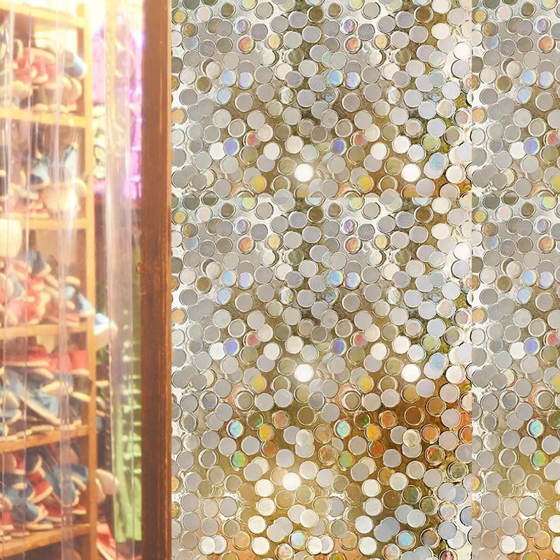 

Glue-free Electrostatic Glass Film Polka Dot Sequins Refracted Bling Glass Window Grilles DIY Home Decor Shine Wall Sticker