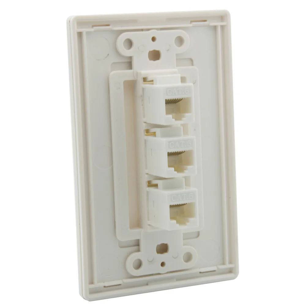 Новый дизайн 1 комплект без винтов декоративный стиль 3 порта CAT6 RJ45 Женская