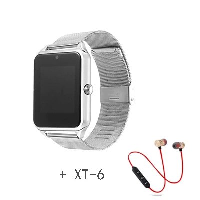Silver and XT-6 R Умные часы Z60, Bluetooth, умные часы Z60, умные часы с sim-картой, TF камерой, умные часы, Android, умные наручные часы для мобильного телефона - Цвет: Silver and XT-6 R