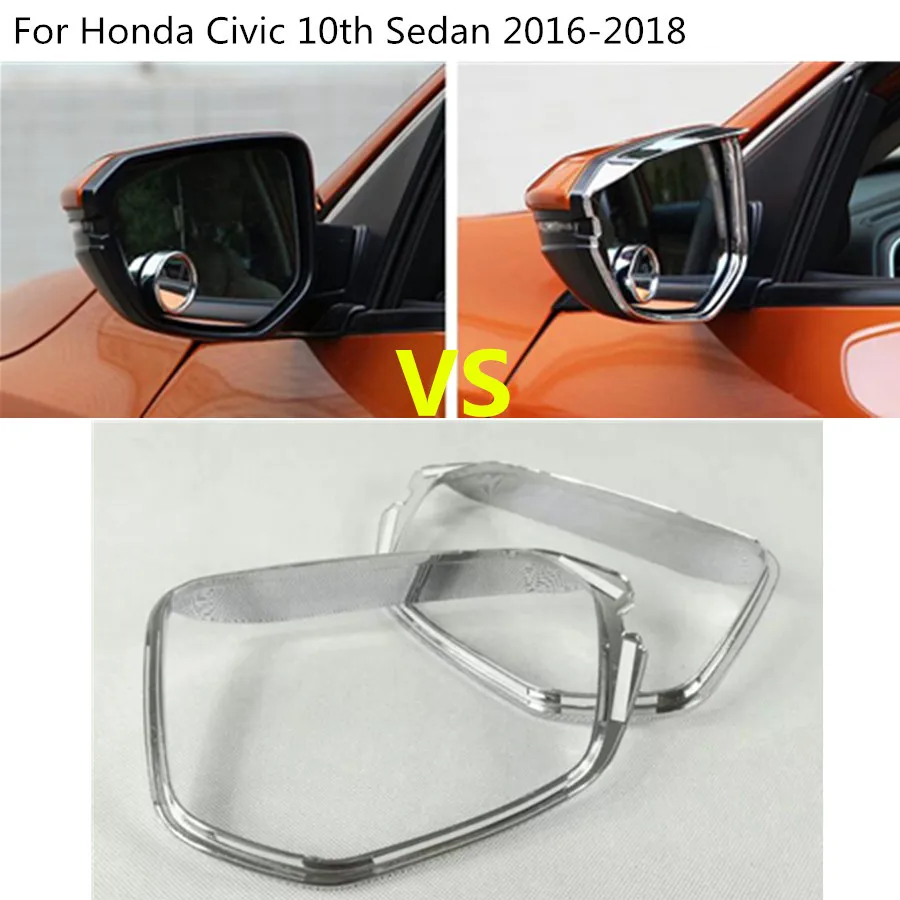 2 шт. автомобильные накладки на зеркало заднего вида для Honda Civic 10 седан 2016 2017 2018