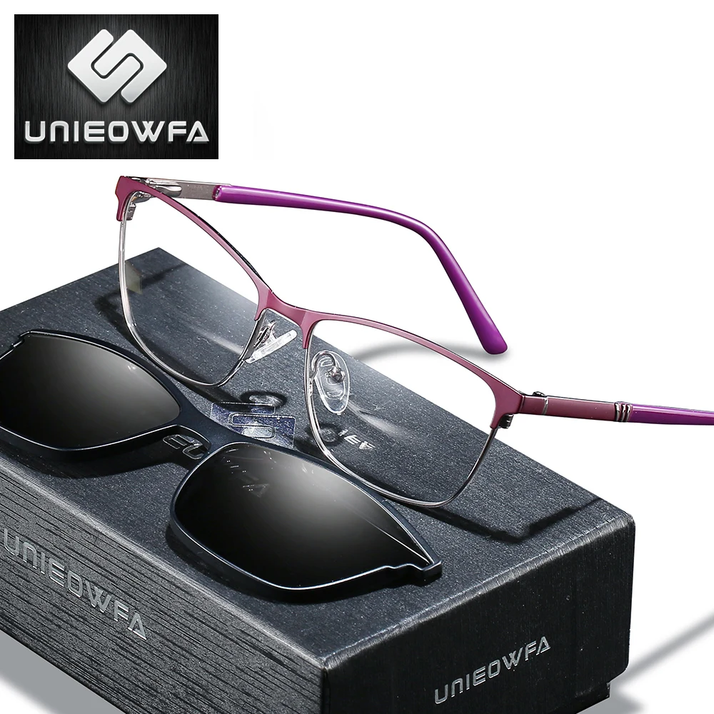 

Clear Cat Eye Prescription Glasses Women Optical Bifocal Progressive Eyeglasses Retro Polarized Magnet Clip On Sunglasses Female
