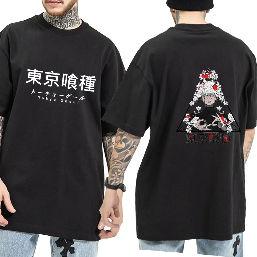 

Tokyo Ghoul Kaneki Blood Red Roses Anime Print T Shirt 2021 Summer Hot Sale Cotton Round Neck T-shirt Men Women Couple Pop Tees