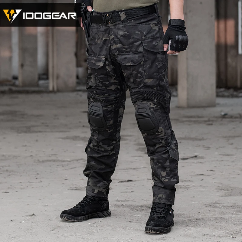 IDOGEAR Gen3 боевые брюки с наколенниками страйкбол тактические брюки Мультикам CP охотничьи камуфляжные брюки Ghillie Мультикам черные