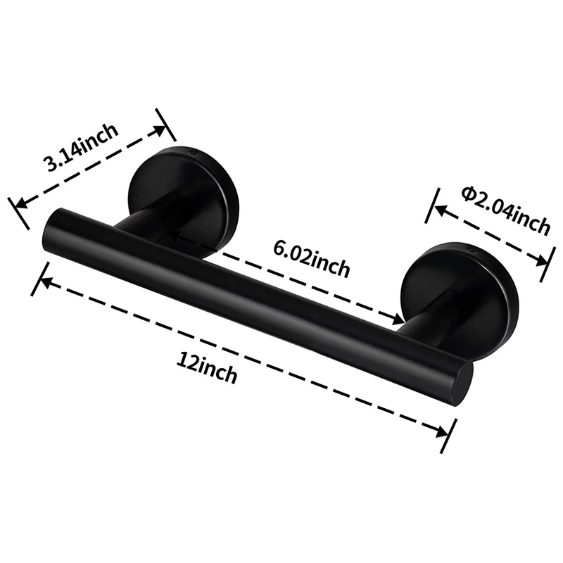 

Towel Bar, Matte Black Single Towel Racks for Bathroom Kitchen Hand Towel Holder Dish Cloths Hanger Black