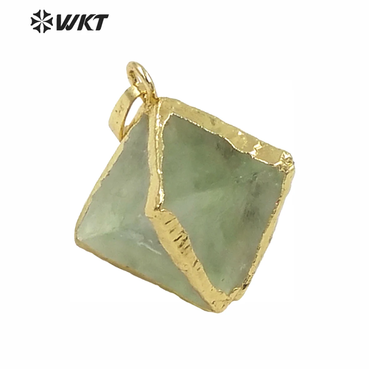 

WT-P130 Fashion Lovely Green Pendant Natural Stone Crystal Eight Cube Shape Rainbow Fluorite Tiny Charms DIY Craft ACC