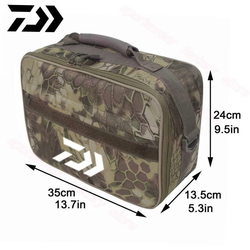 

Daiwa Multi-Purpose Fishing Reels Bag Large Capacity Removable Partition Waterproof Adjustable Fishing Reel Storage Case