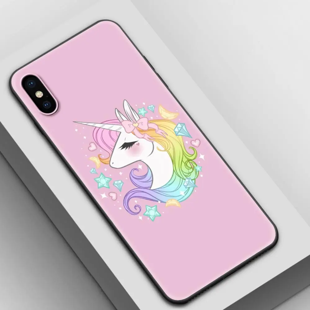 

Rainbow Horse Phone Case for iPhone 7 8 11 12 Pro MAX 11 Pro 12 Mini XS MAX XR SE 2020 6 6S Plus Soft Fundas Fall Shell Cover