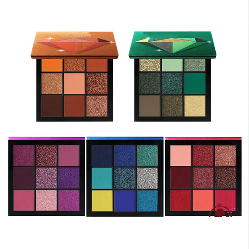 Блестящие тени для век Пудра Макияж вечерние палитра Набор 9 цветов Тени