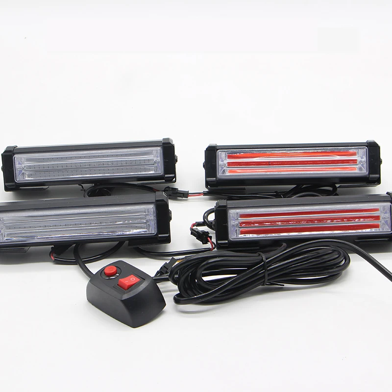 

72W COB Car Truck Grille LED Strobe Light Fireman Police Flashing Emergency Warning lights Red Blue Yellow White 12V-24V Safety