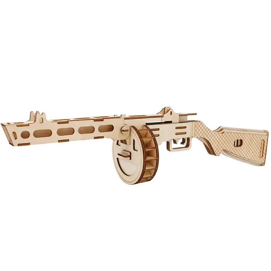 Лазерная резка DIY PPsh41 пулемет Деревянные игрушки 3D головоломка игрушка Сборная