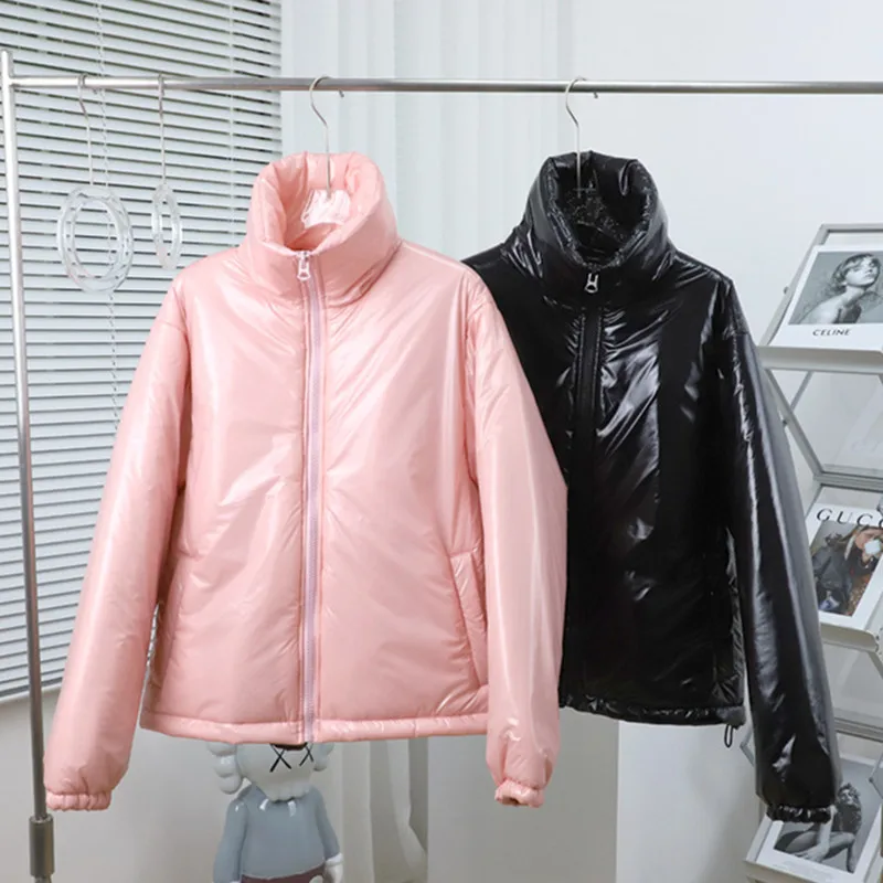 Пуховик унисекс с вышивкой на спине теплый пуховик воротником-стойкой молнии