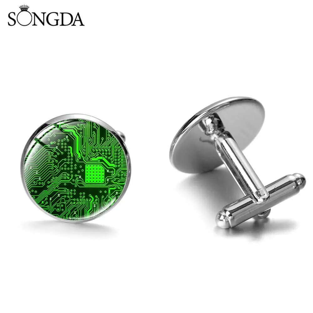 Запонки компьютерные Geek мужские креативные ювелирные украшения в стиле унисекс