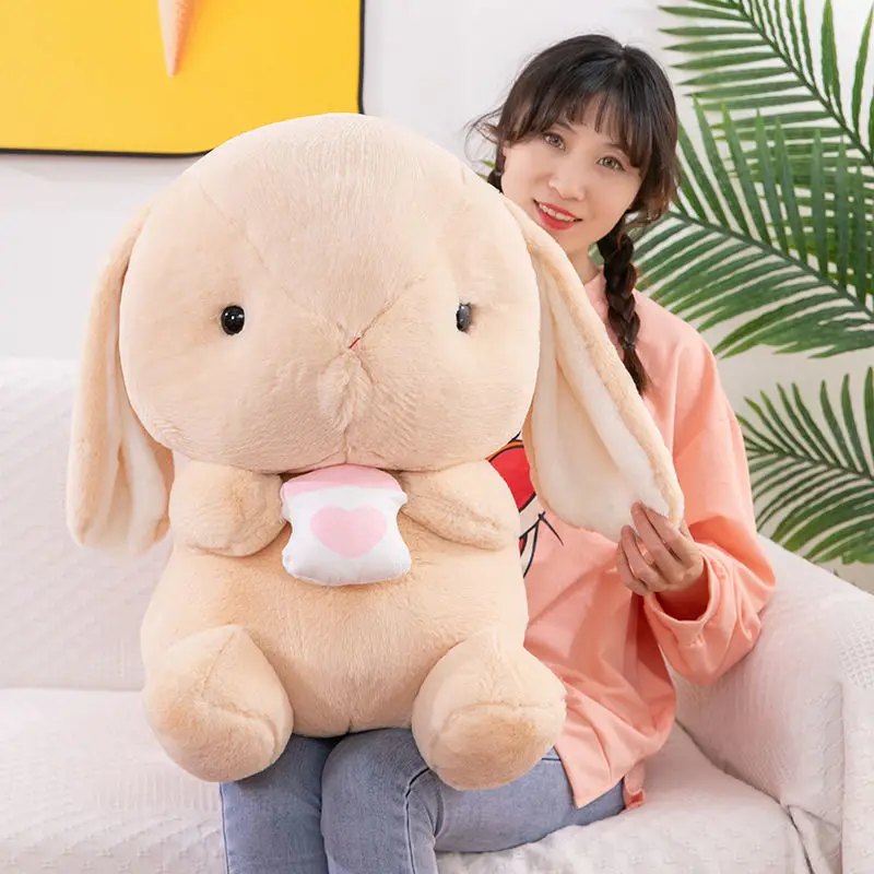 65 см милый сокращает в форме длинноухого кролика плюшевая кавайная игрушка