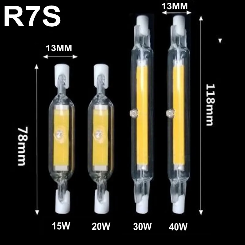 Новый супер яркий светодиодный R7S COB Стекло трубки светильник AC 220V 230V 240V 110V 118 мм 30