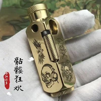 DIY Творческий латунь 5 лицо резные масла жидкости Зажигалка коллекция Винтаж керосин зажигалки для мужчин подарок