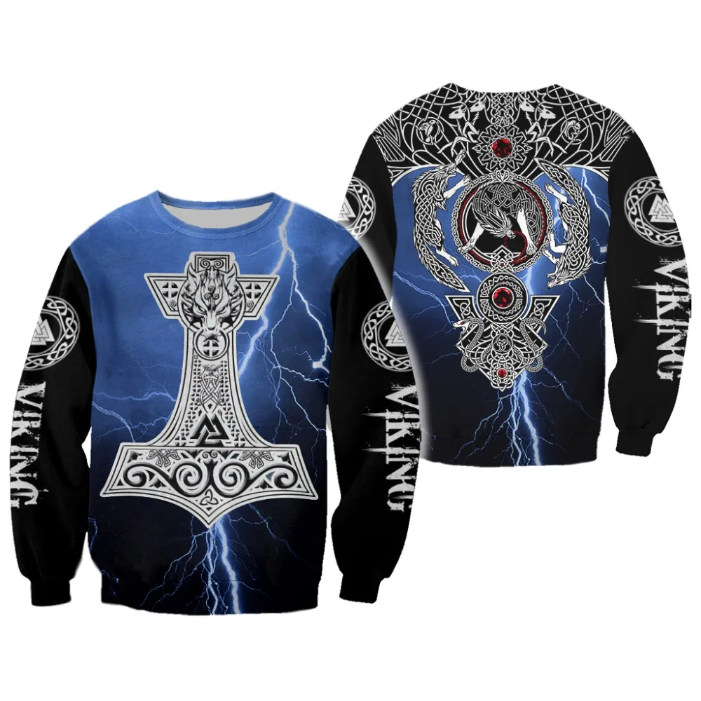 PLstar Cosmos 2019 New Fashion Men hoodies 3D All Over Printed Viking Tattoo Odin Hoodiest/sweatshirt Arm streetwear-6 | Мужская одежда