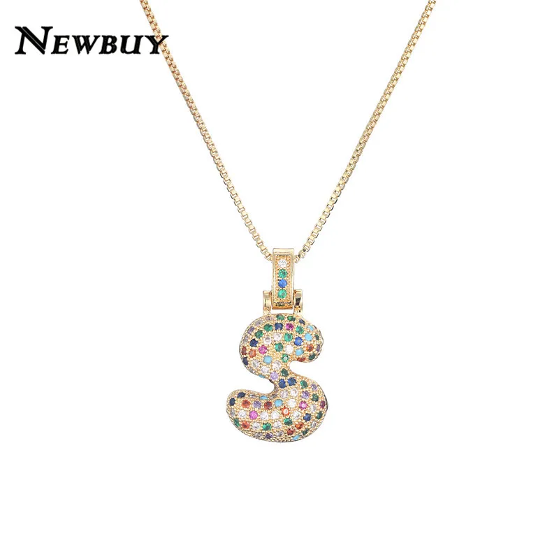 Роскошное женское ожерелье с подвеской из искусственного циркония 26 буквами