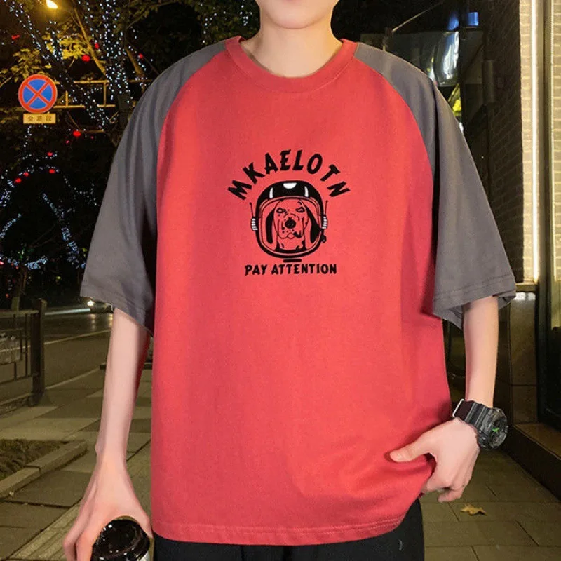 Футболка мужская оверсайз простая повседневная свободная футболка для