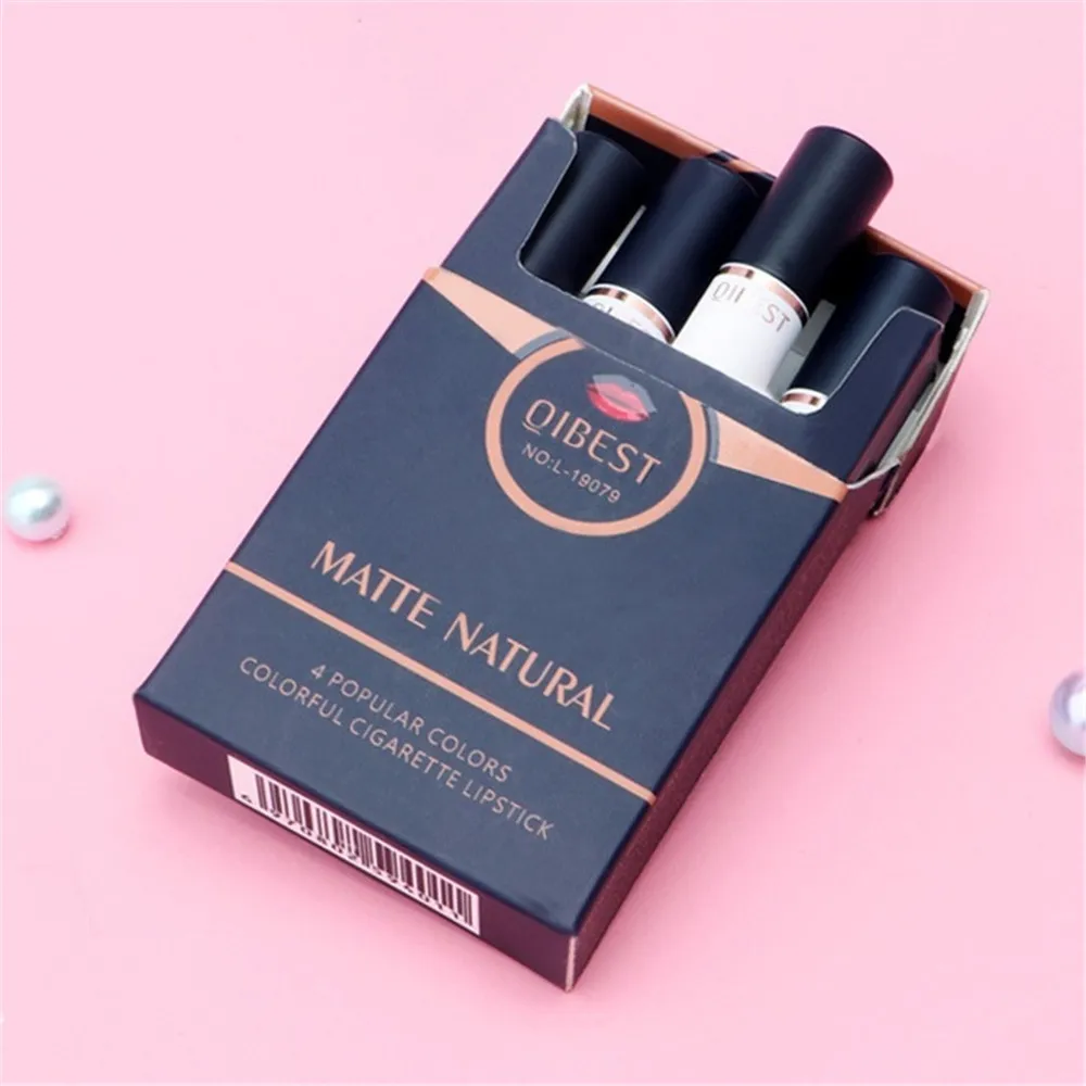 Креативная матовая губная помада для сигарет 4 цвета водостойкая телесного
