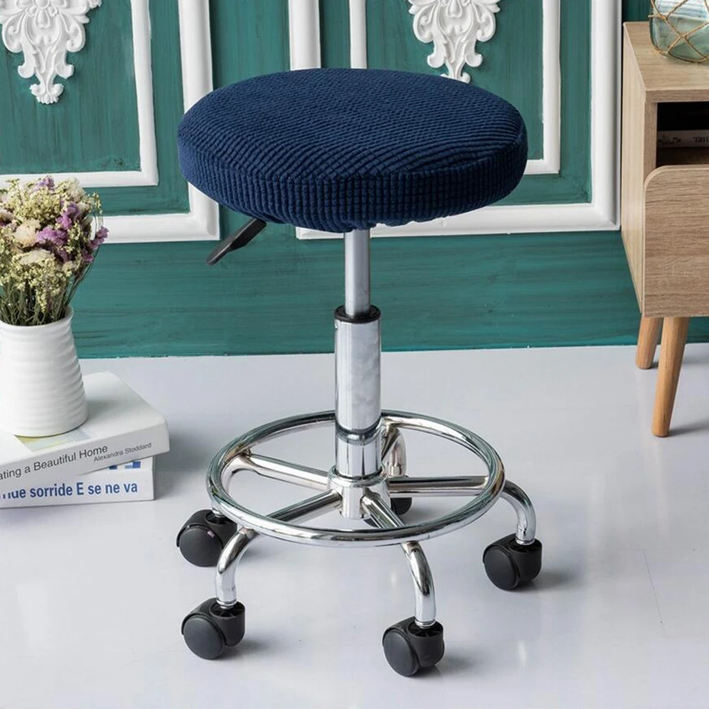 

Slip Resistant Round Bar Stool Cover Chair Seat Cushion, Stretchable Fits For