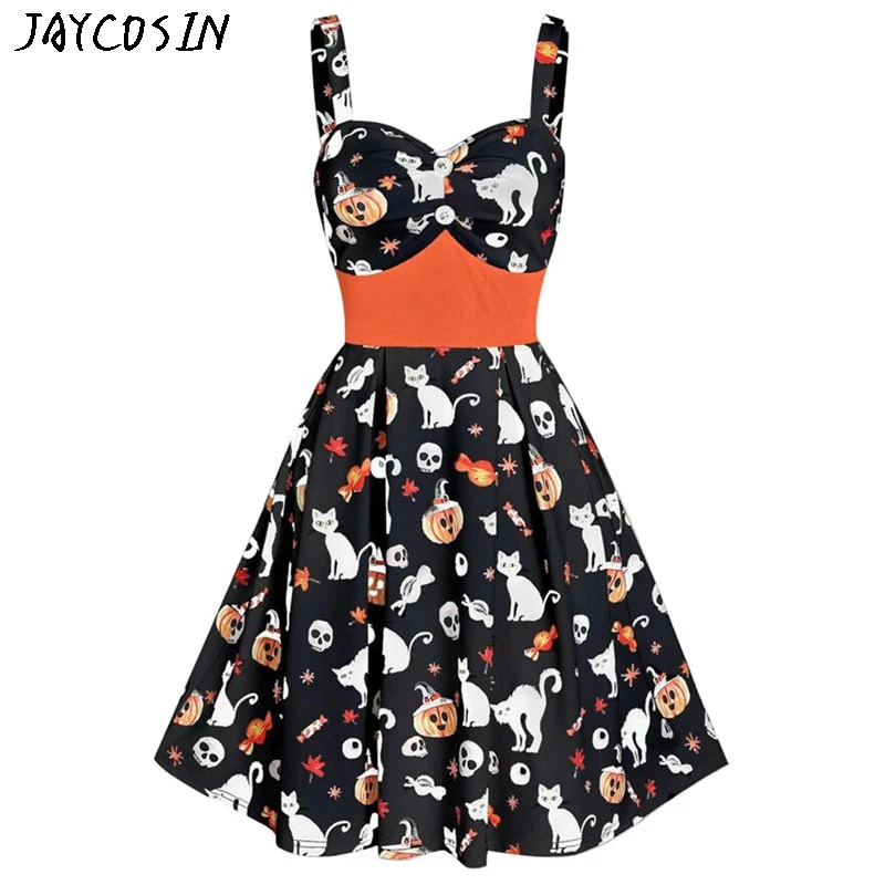 JAYCOSIN, новинка, красивые платья для женщин, на Хэллоуин, Топики, винтажные, с принтом черепа, с бахромой, с кисточками, вечернее платье, Jurk Vestidos Drop