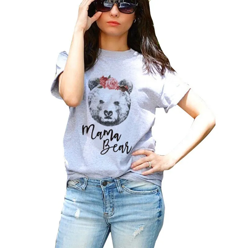 Семейная одинаковая Футболка с принтом медведя мужская и женская футболка