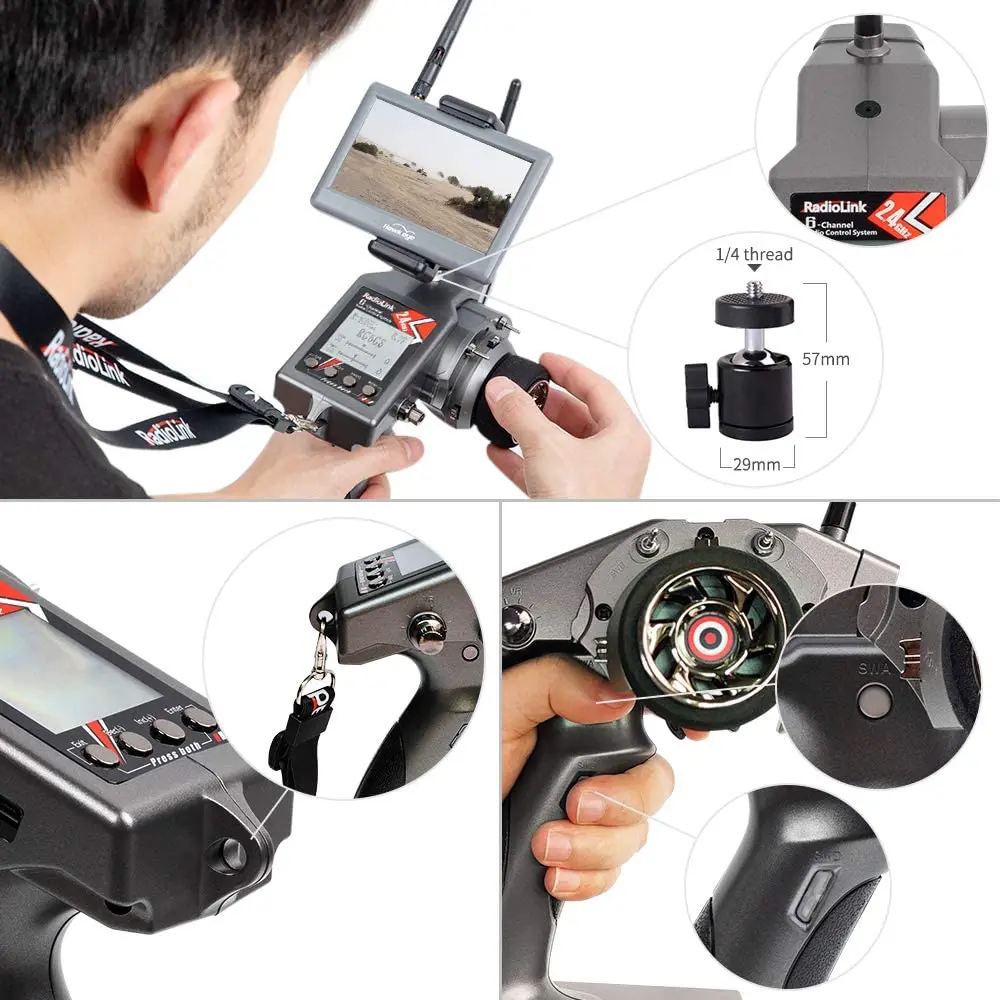 Автомобильный контроллер RadioLink RC4GS V2/ RC6GS V2 2 4G 4CH передатчик + R6FG/R7FG HV