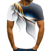 2021 latest hot mans t shirt 3d printing abstract colorful ribbon pattern short sleeved oversized t shirt
