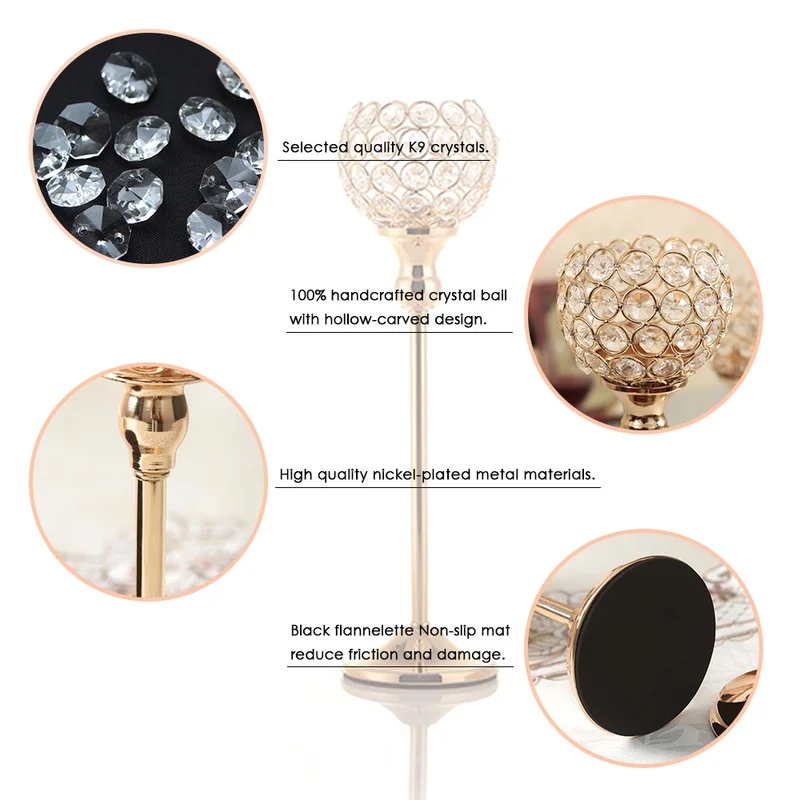 Корона золотой хрустальный подсвечник креативные Металлические Свадебные