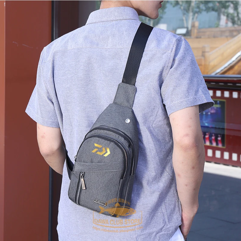 

Daiwa Men's Outdoor Fishing Nylon Cloth Waterproof Chest Bag Mountaineering Travel Leisure Shoulder Diagonal Cycling Backpack