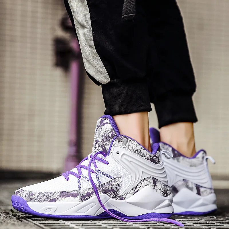 

New Men Sports Breathable Outdoor Sneakers Wear Wear Anti-Slip Sports Training Shoes Basketball Shoes