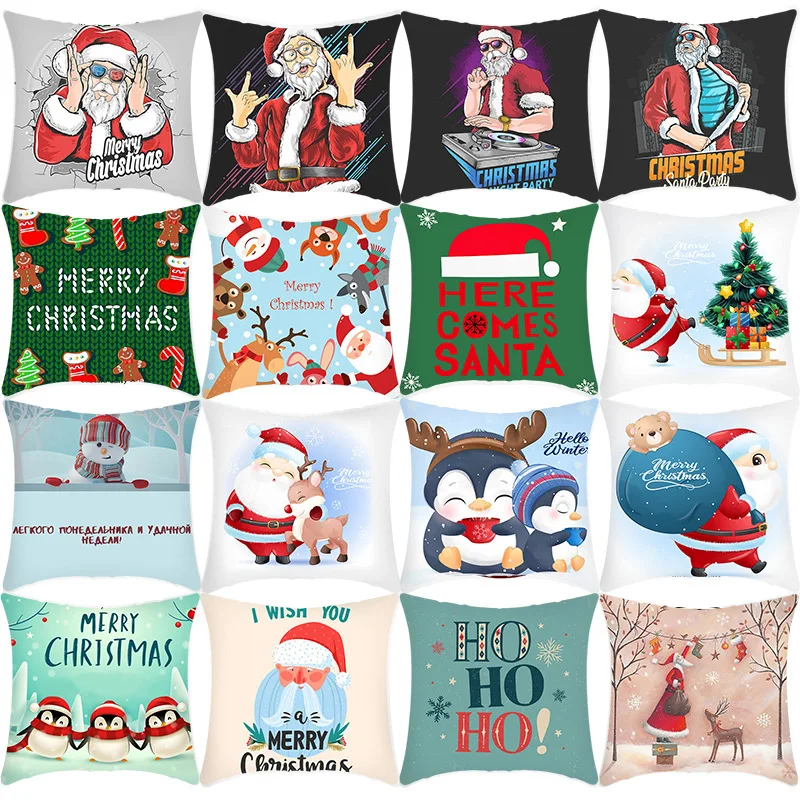 

ONEPACE Cushion Cover Cartoon Christmas Home Decoration Printing Cushion Cover Throw Pillows Decorative Pillows 45x45