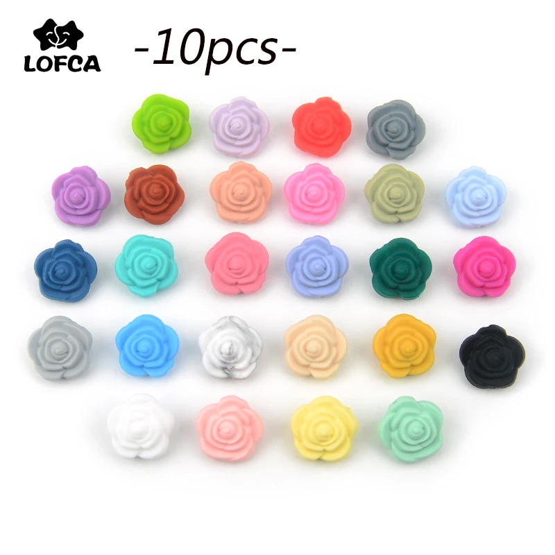 LOFCA 10 шт. силиконовые бусины роза пищевой силиконовый продукт для детей