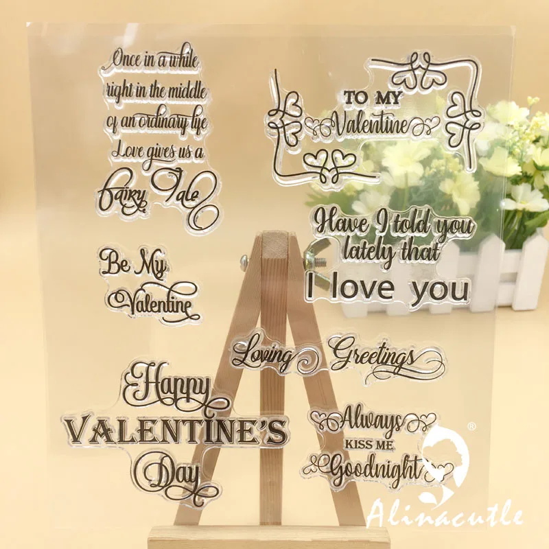 Прозрачные штампы Мой день Святого Валентина сделай сам альбом для скрапбукинга