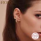 ROXI 925 серебро Earcuff клипсы циркон серьги для женщин Фея без ушной раковины из нержавеющей стали, клип на серьги ювелирные украшения