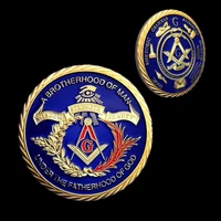 new hot freemasonry masonic challenge coin freemasons brotherhood the fatherhood of god mason commemorative coins collectible