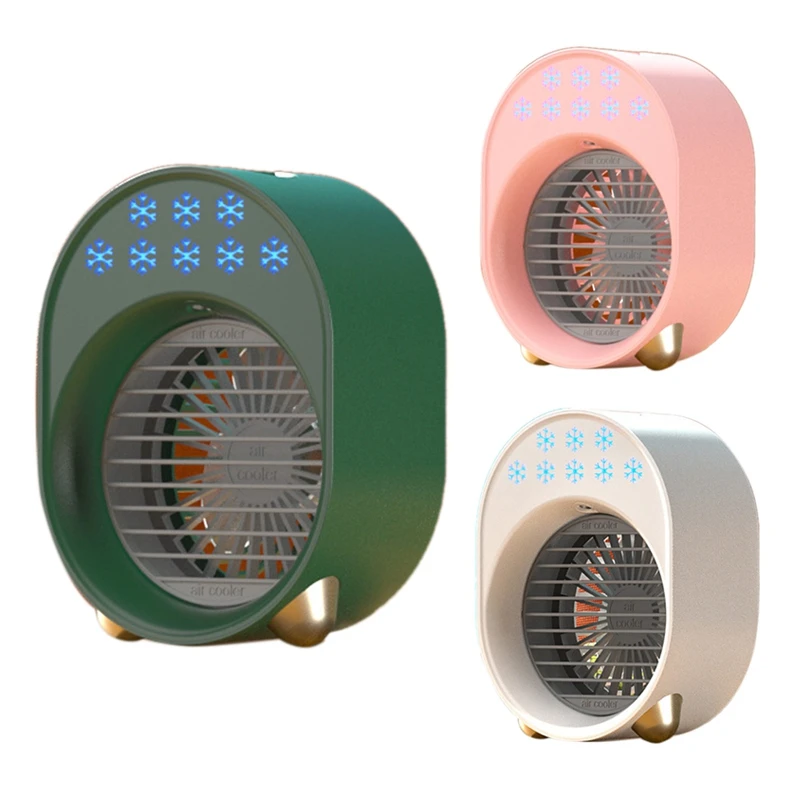 

2021 New Design Mini LED Air Conditioner Fan 3 Speed USB Portable Spray Air Cooling Office Home Refrigeration Fan