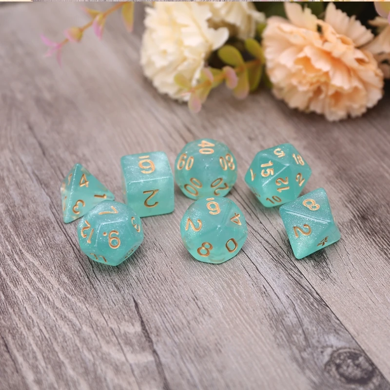 Акриловые многогранные кубики D20 7 шт. двусторонние 20 цветов Настольная