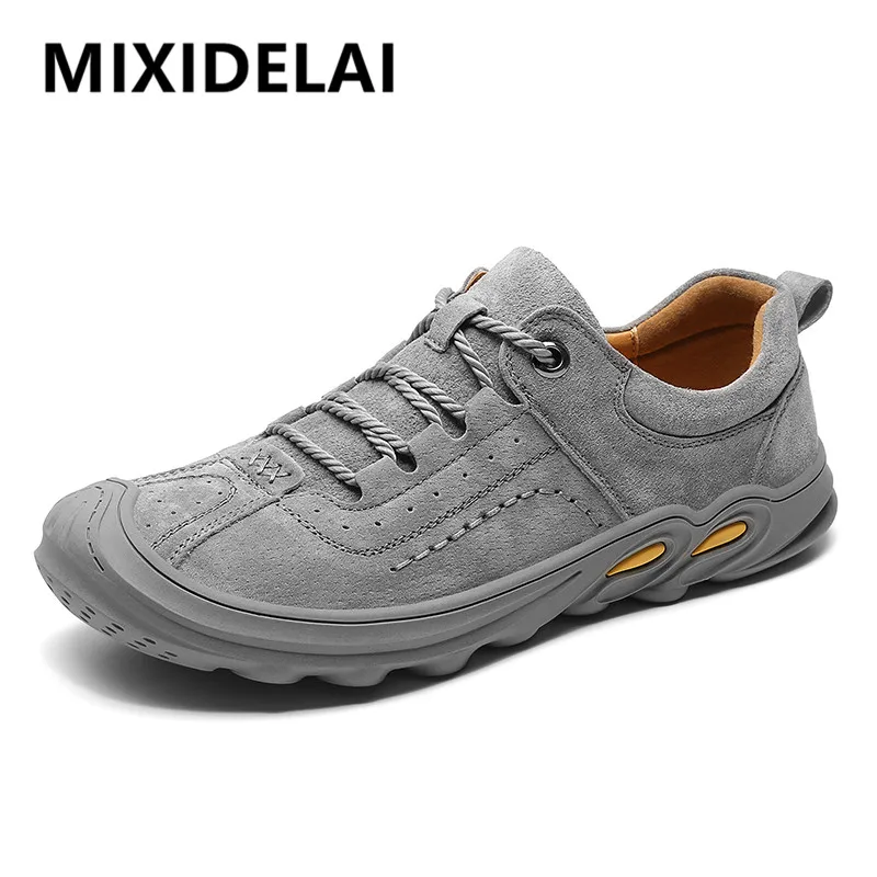 

Comfortable Big Size Men Casual Shoes Genuine Leather Men Flat Shoes Sneakers 2020 Autumn Non-Slip Outdoor Walking Shoes for Men