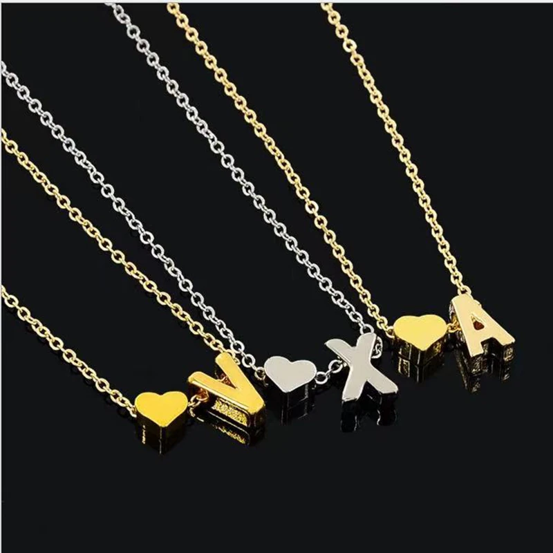 Ожерелье из нержавеющей стали с именем инициала Женская цепочка чокер ожерелье