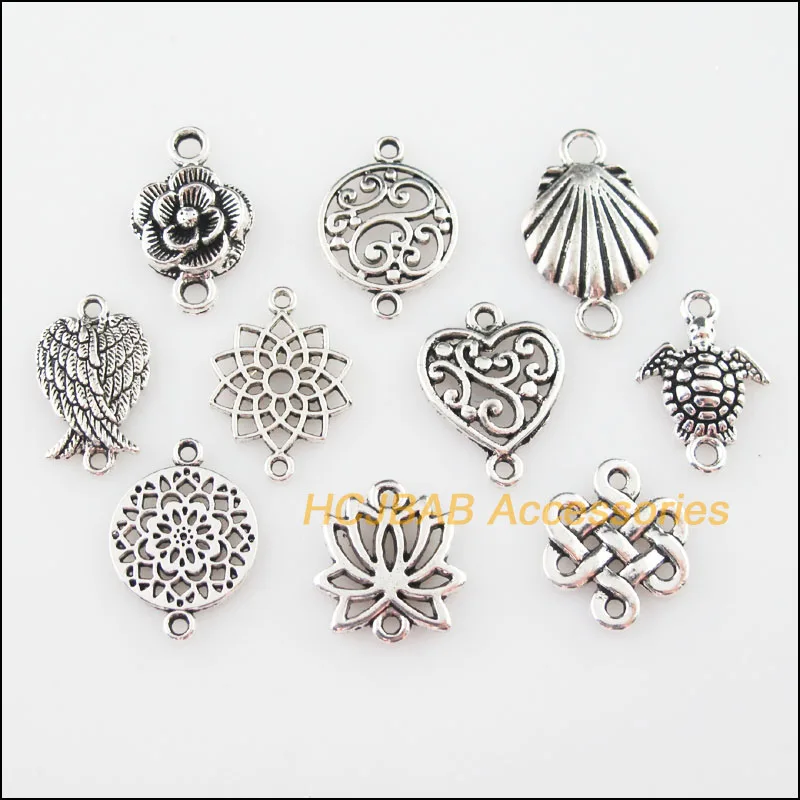 20 шт. Тибетский серебристый цвет &quotсделай сам&quot/Цветочное сердце в виде ракушки